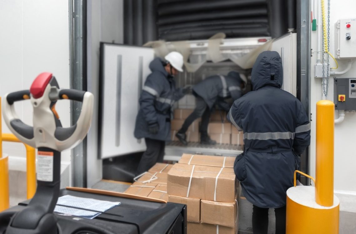Transporting,Goods,In,The,Loading,Goods,Of,The,Freezing,Warehouse.